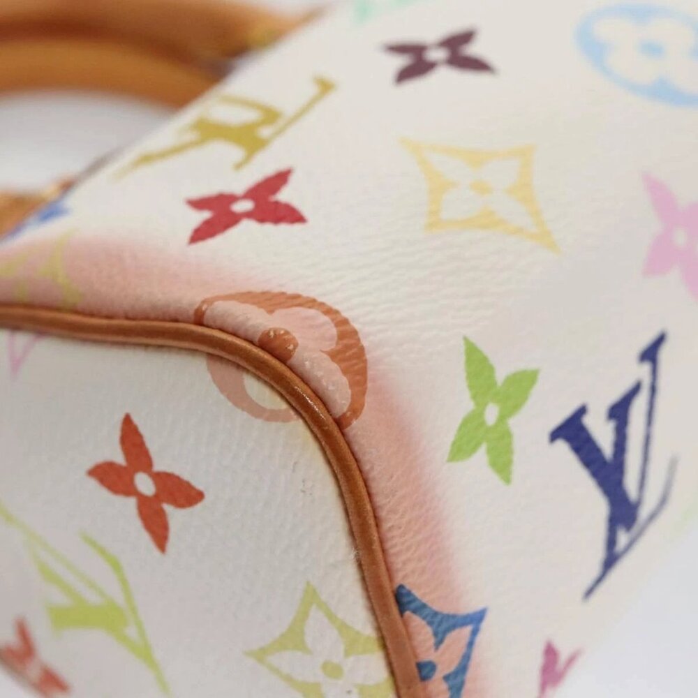 LOUIS VUITTON Monogram Multicolor Mini Speedy Hand Bag White M92645 Auth 101826V - Picture 4 of 16